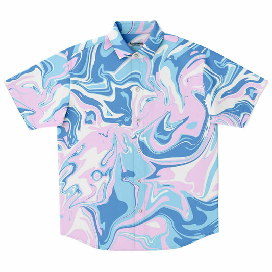 Colorful Acid trip Short Sleeve Button Down Shirt