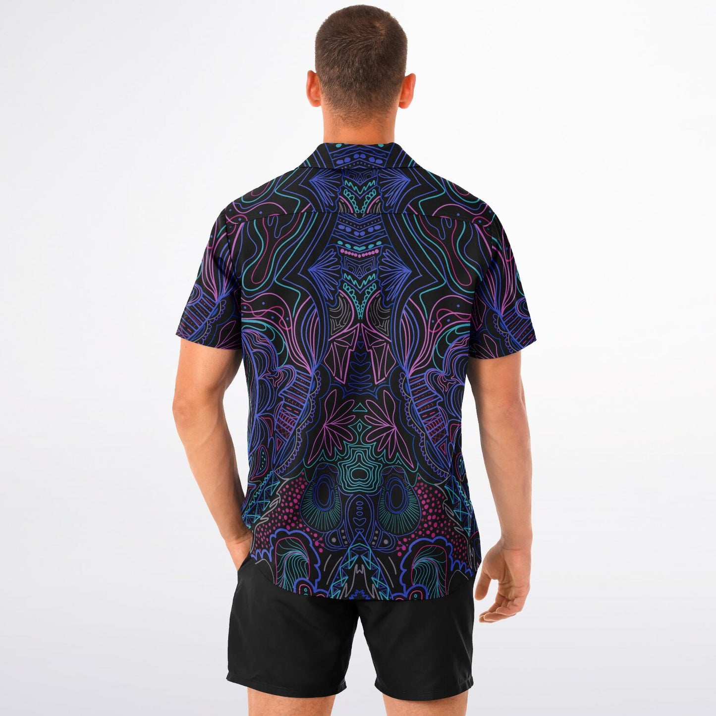 Wubz Spread Collar Short Sleeve Button-Down