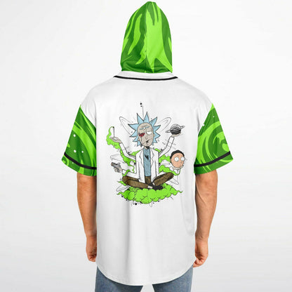 Rick and morty Hooded Baseball Jersey