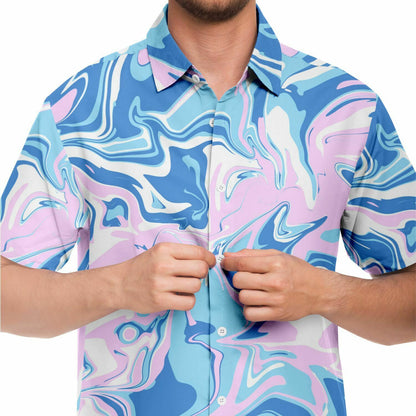 Colorful Acid trip Short Sleeve Button Down Shirt