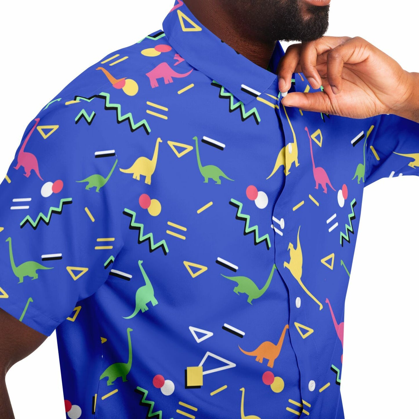 Dino Memphis pattern Buttons up