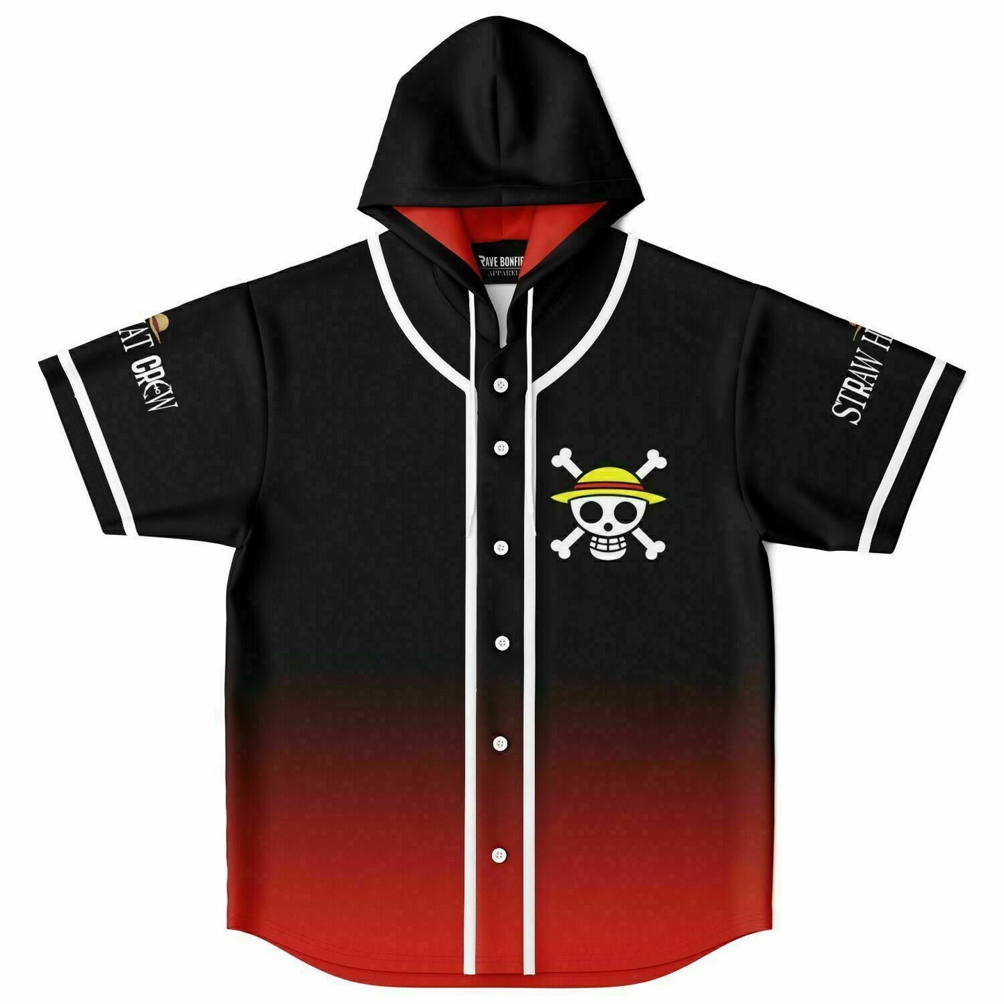Straw hat crew Hooded Baseball Jersey
