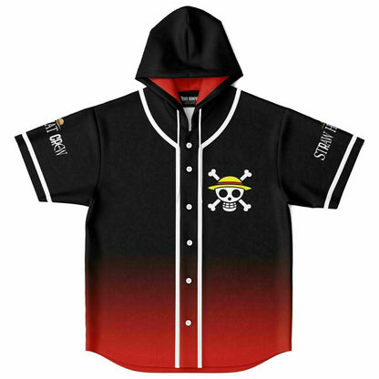 Straw hat crew Hooded Baseball Jersey