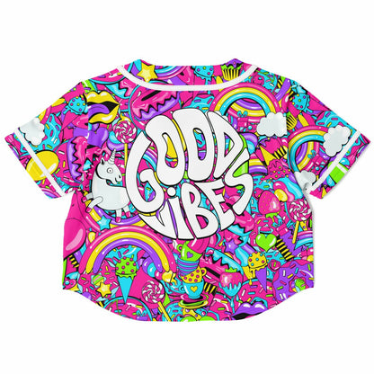 Good vibes Cropped Baseball Jersey