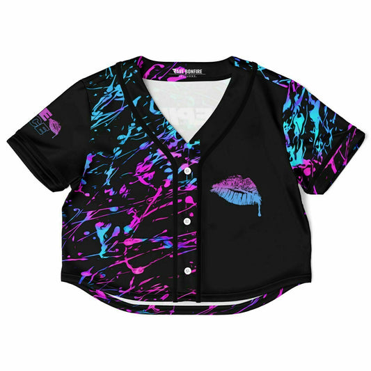 Side piece Cropped Baseball Jersey