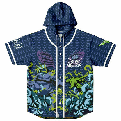 Dark wobble Hooded Baseball Jersey
