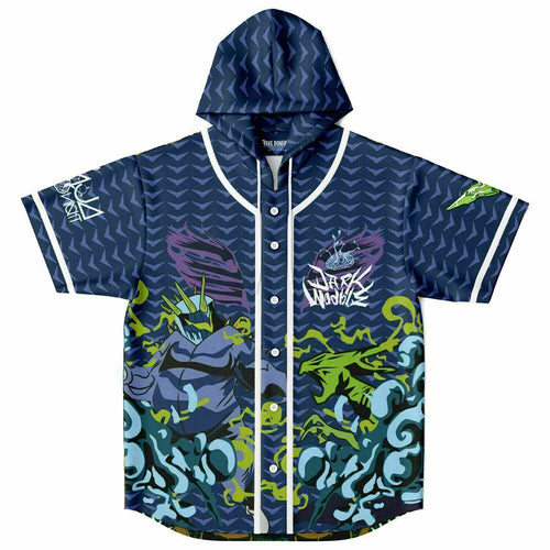 Dark wobble Hooded Baseball Jersey
