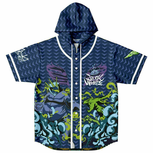 Dark wobble Hooded Baseball Jersey