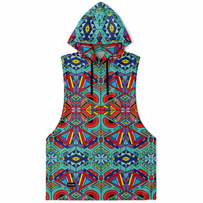 Trippy doddle pattern 01 Sleeveless hoodie