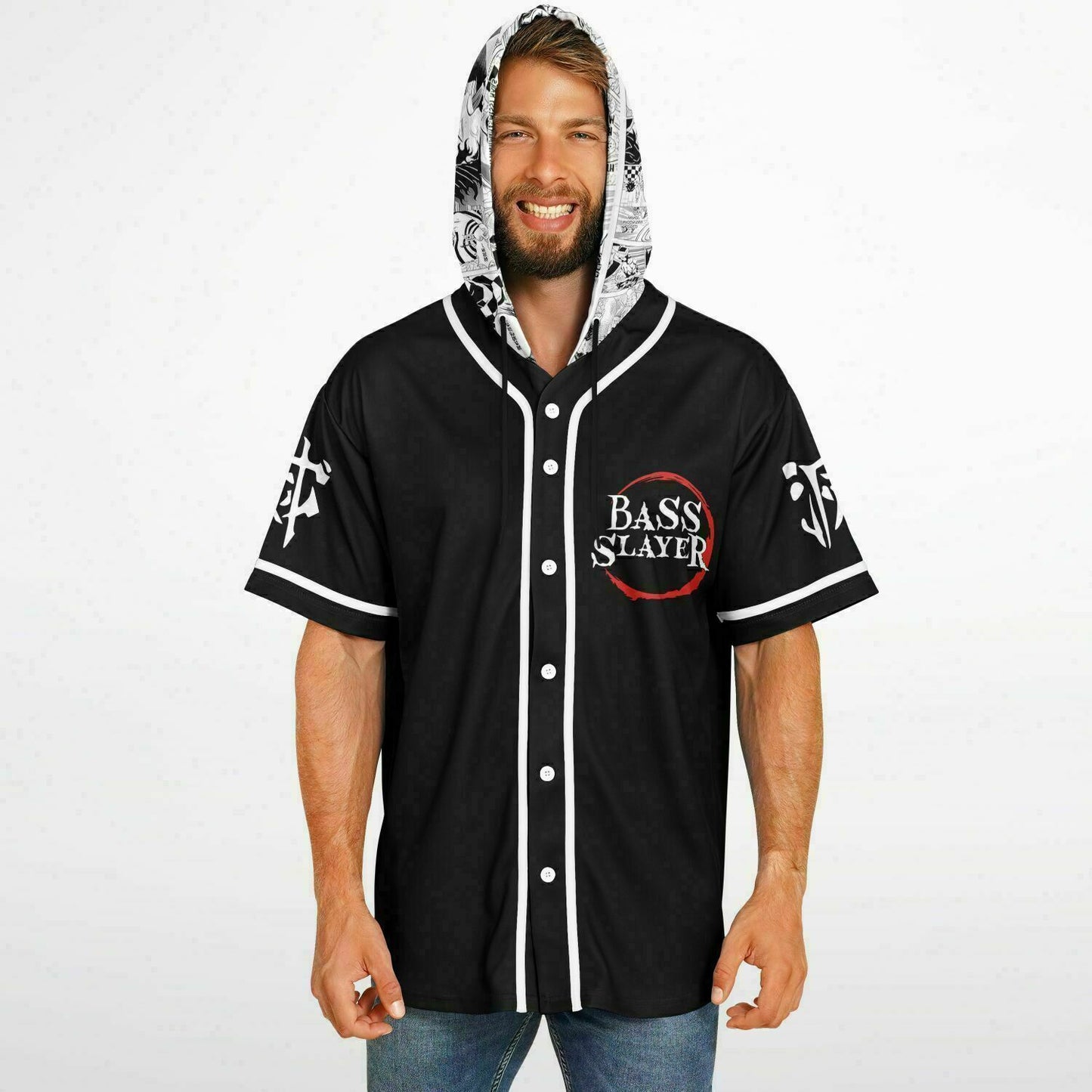 Bass slayer Hooded Baseball Jersey