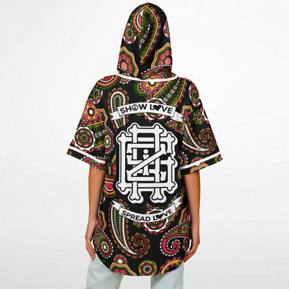 Show love spread love Hooded Baseball Jersey