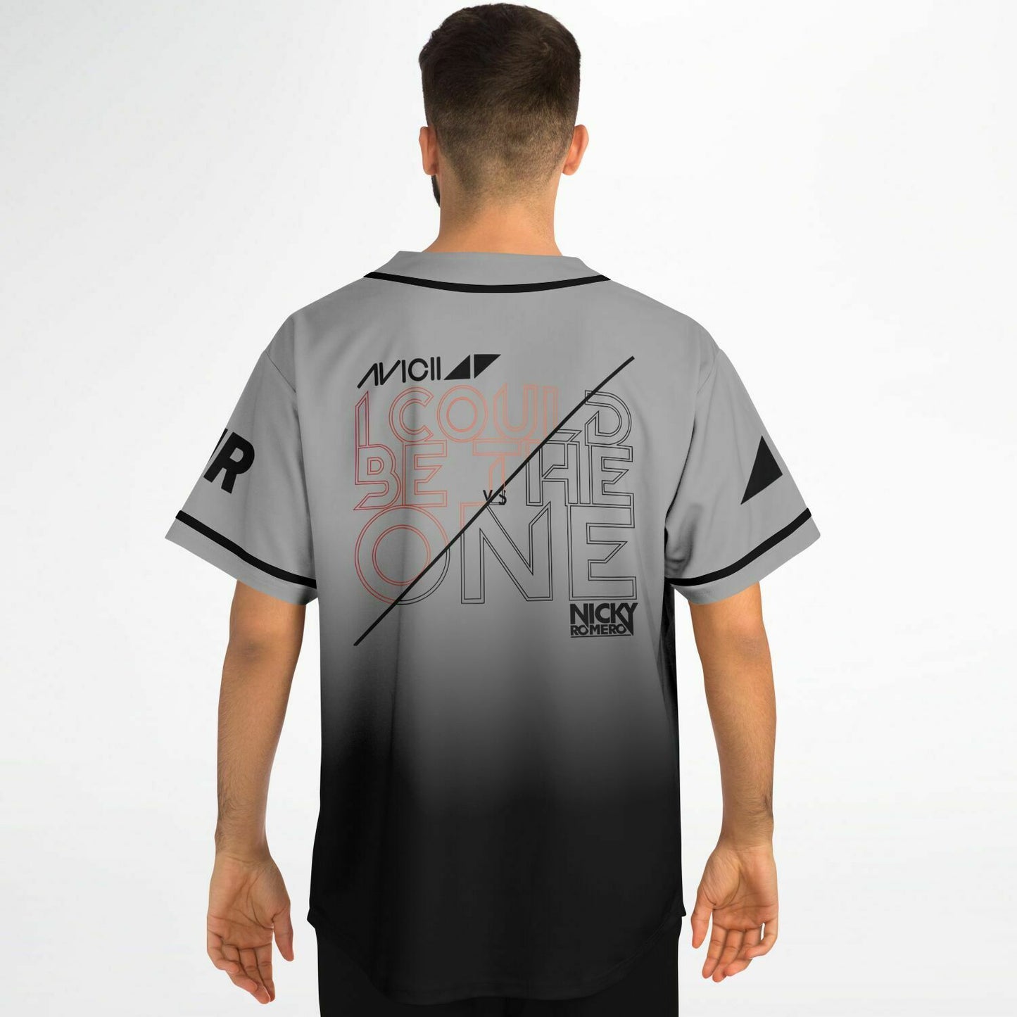 Edwin F Baseball Jersey (Gray and black)