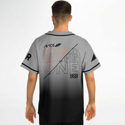Edwin F Baseball Jersey (Gray and black)