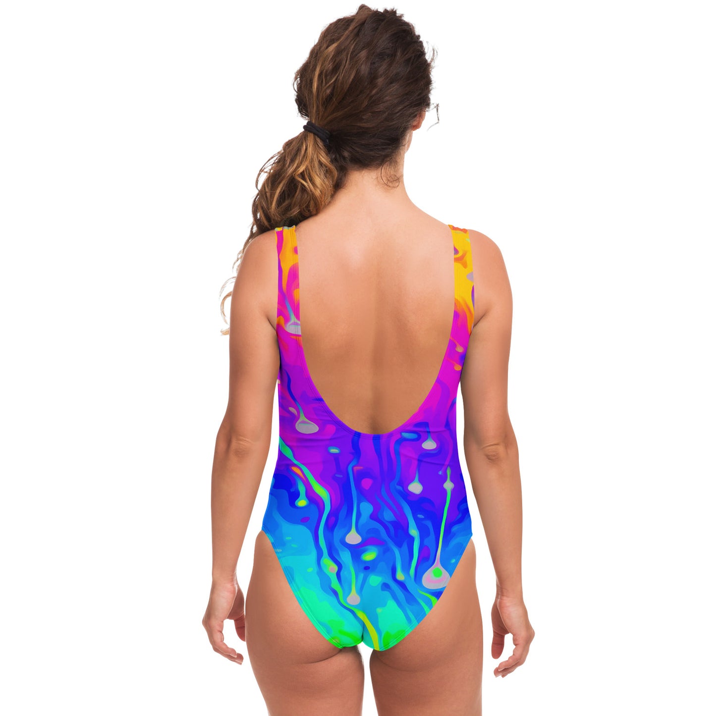 Rainbow drips Rave bodysuit