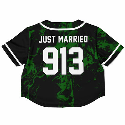 Just married Cropped Baseball Jersey