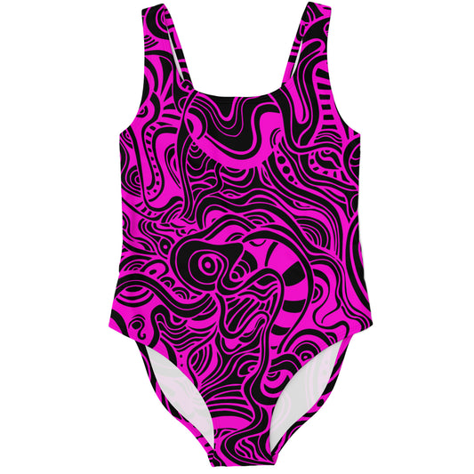Pink trippy Doddle rave bodysuit