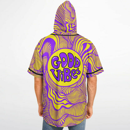 Good vibes Hooded Baseball Jersey