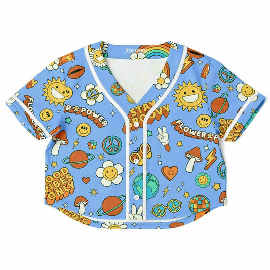 Stay Groovy Cropped Baseball Jersey