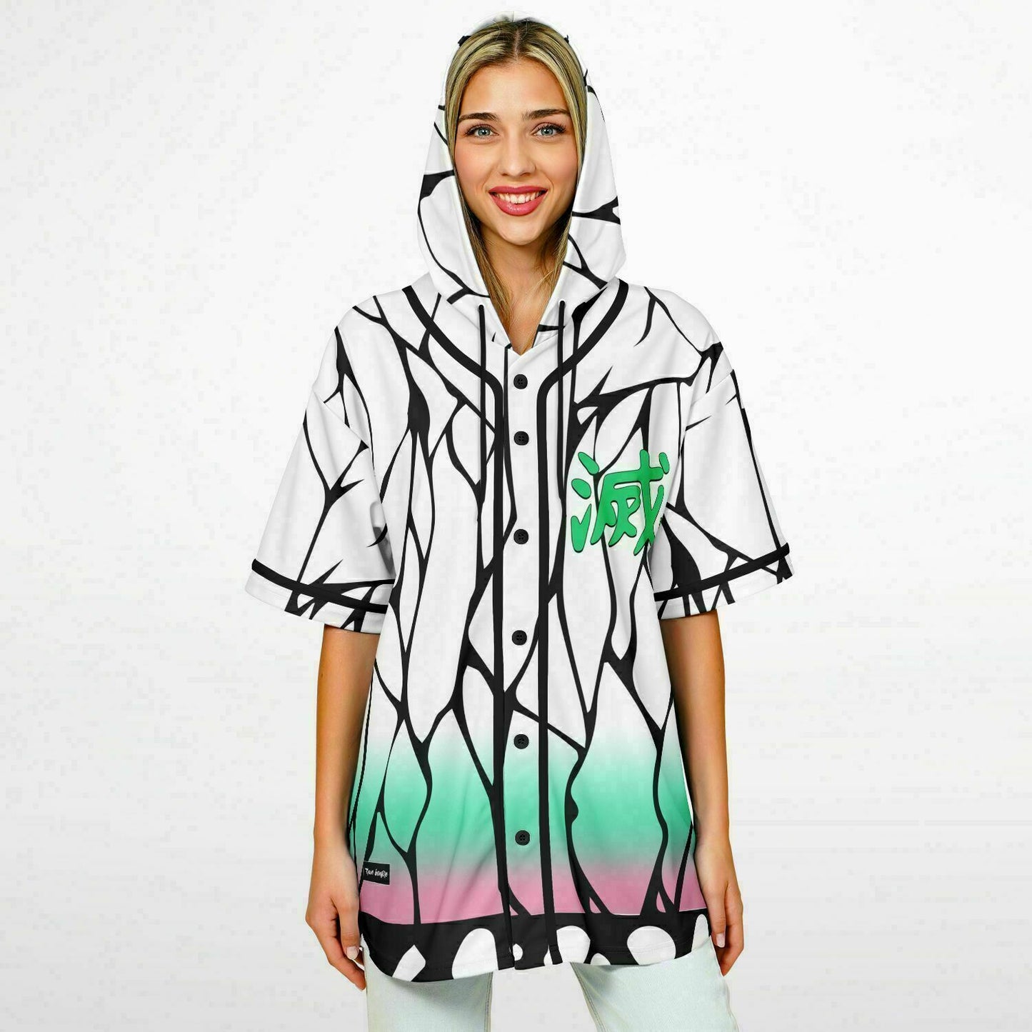Shinobu Kochō clock  Hooded Baseball Jersey