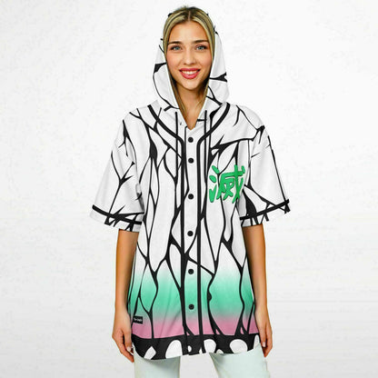 Shinobu Kochō clock  Hooded Baseball Jersey