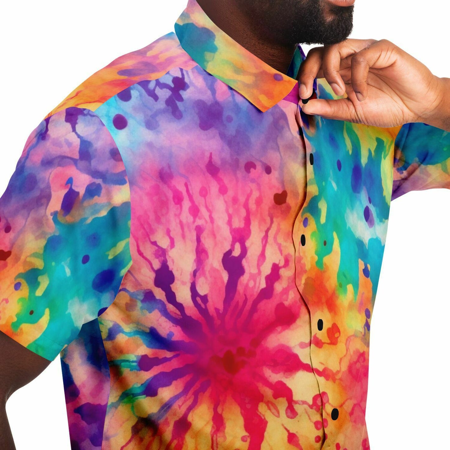 Colorful Tie Dye splatter Buttons up shirt