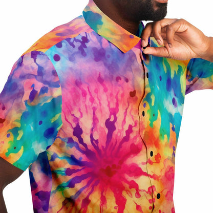 Colorful Tie Dye splatter Buttons up shirt