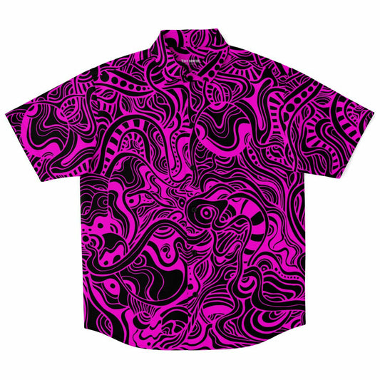 Trippy pink doddles buttons up
