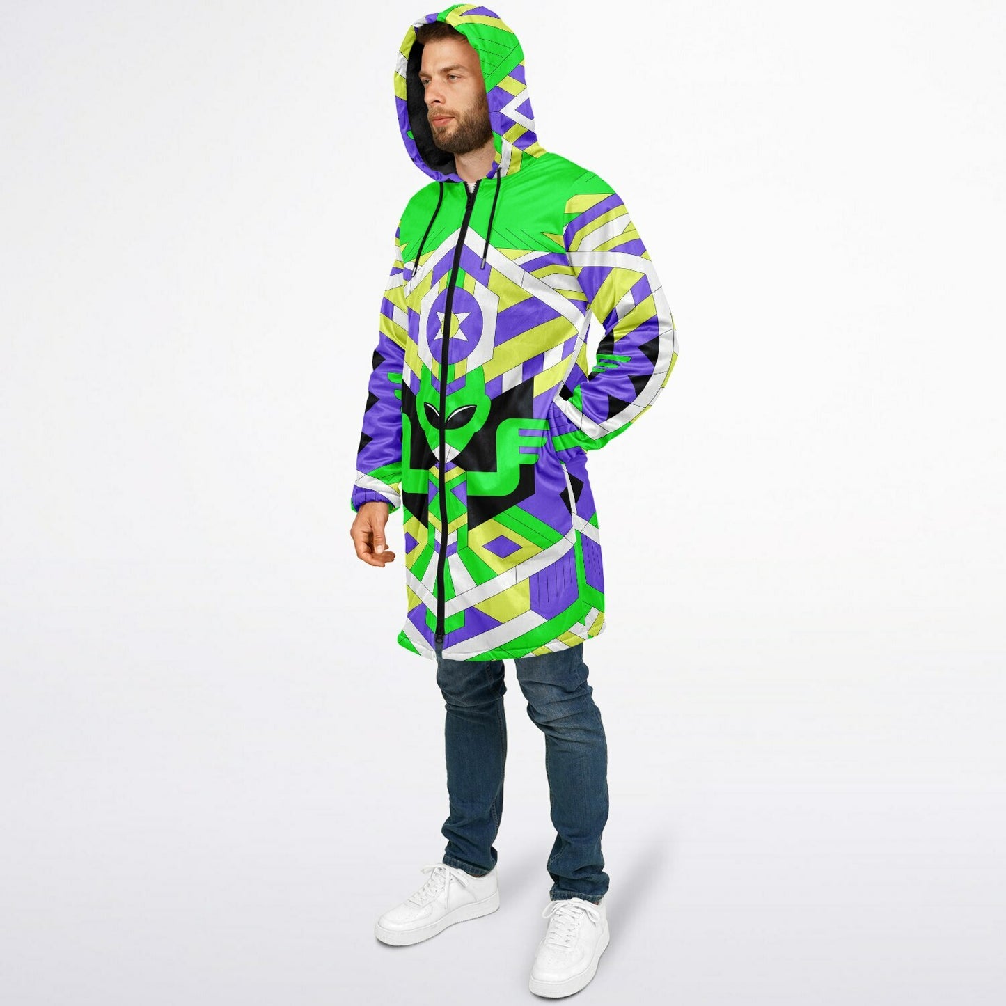 Alien pattern Zipper Cloak