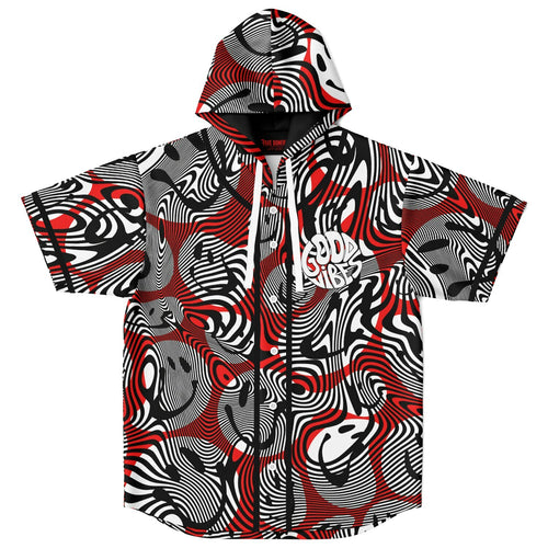 Good vibes Hooded Baseball Jersey