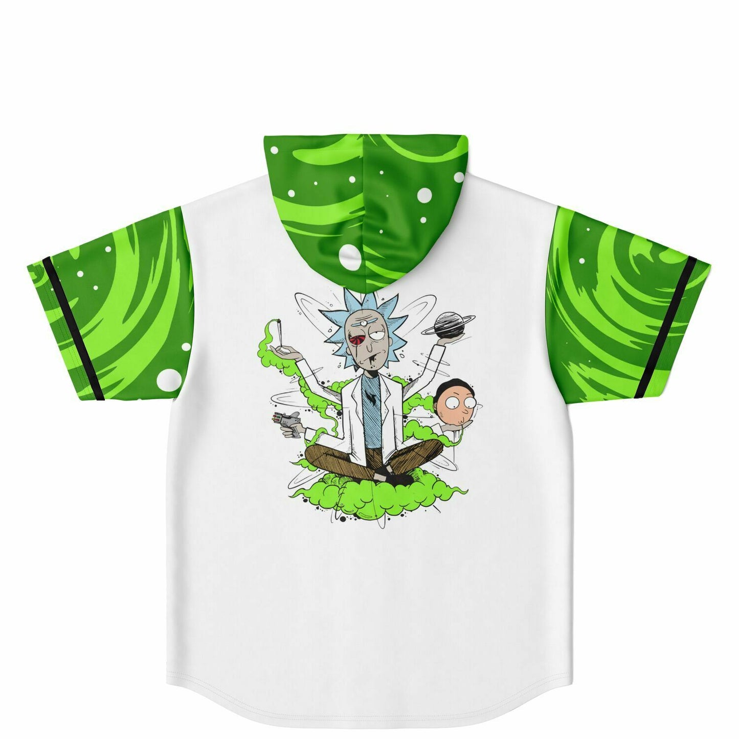 Rick and morty Hooded Baseball Jersey