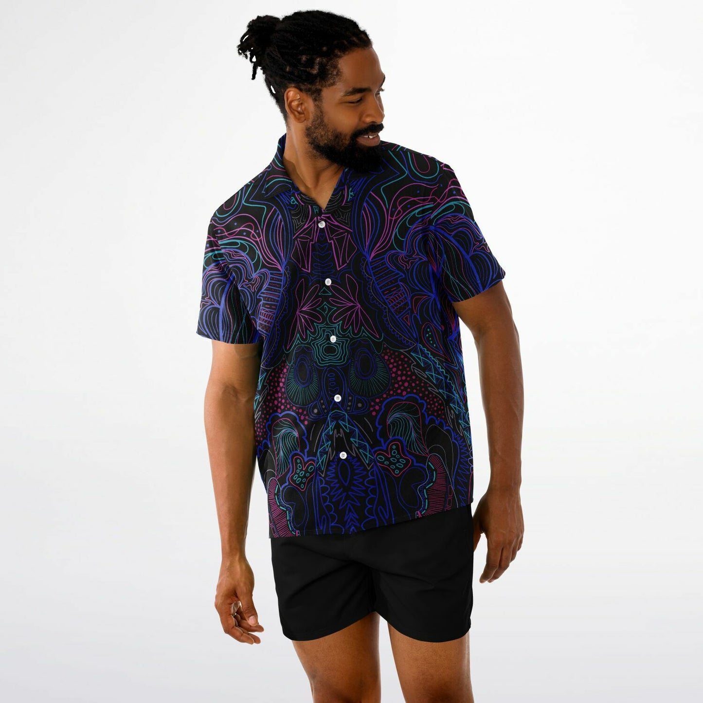 Wubz Spread Collar Short Sleeve Button-Down