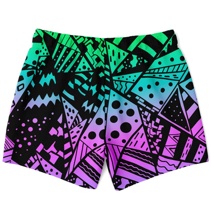 Colorful Abstract lines Swim Trunks
