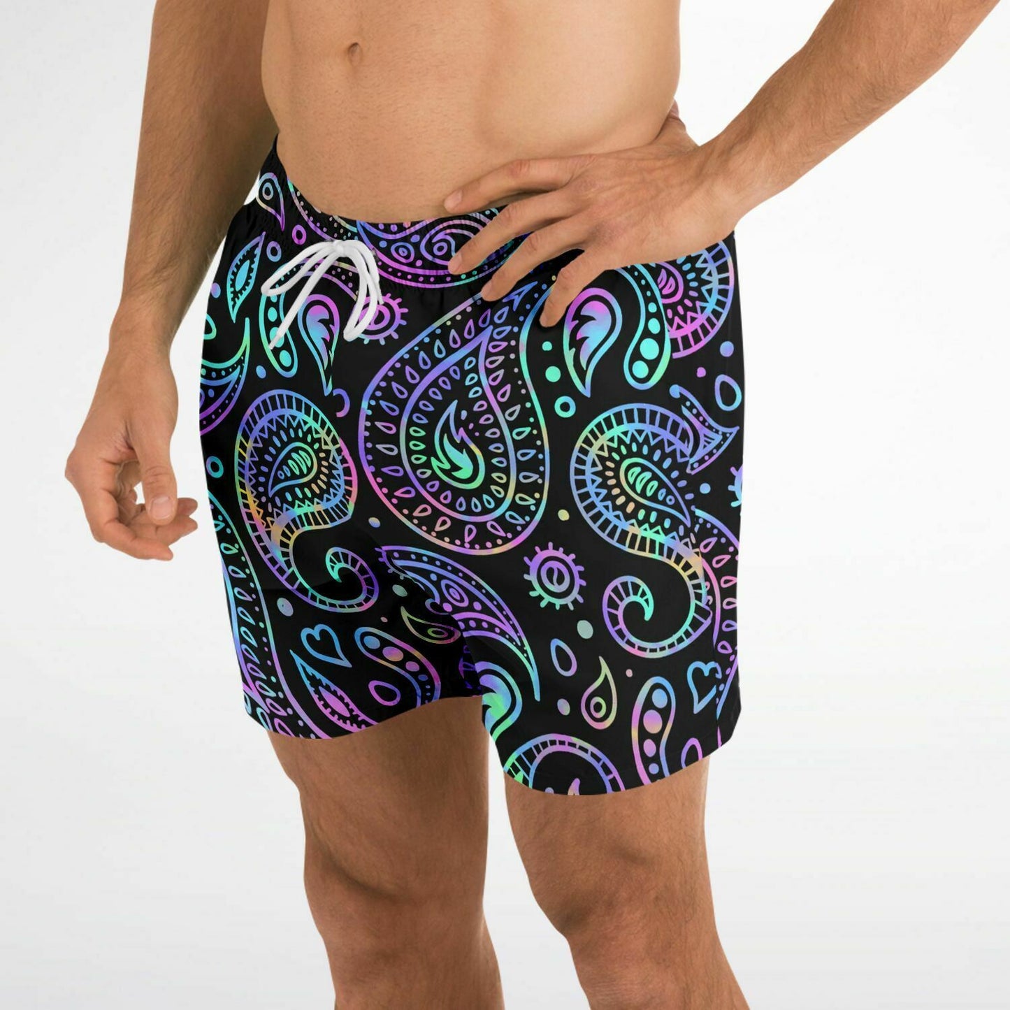 Colorful Paisley Swim Trunks Men (New)