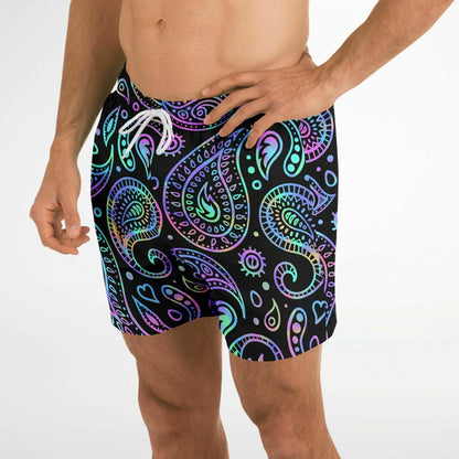 Colorful Paisley Swim Trunks Men (New)