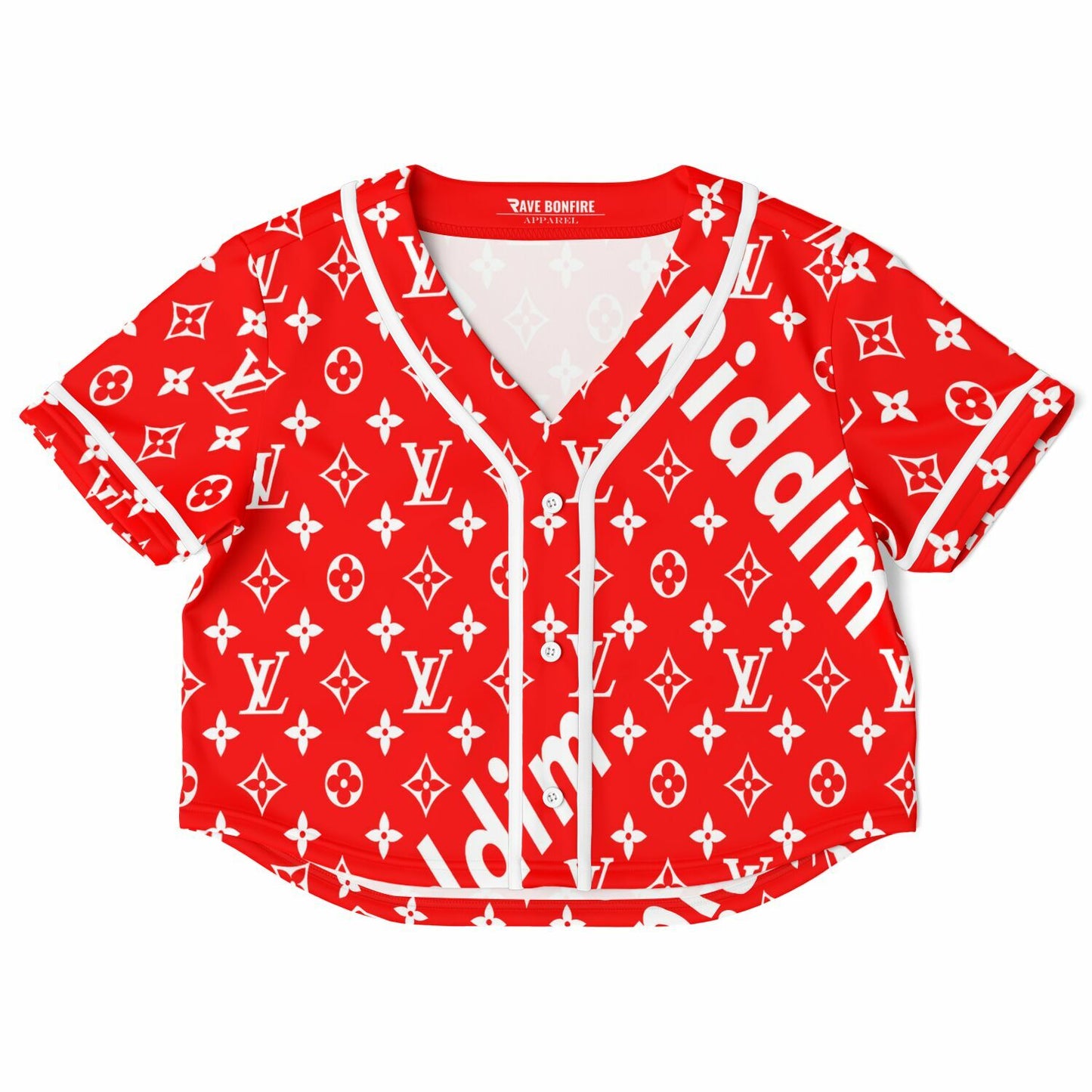 LV x  Riddim crop top baseball jersey