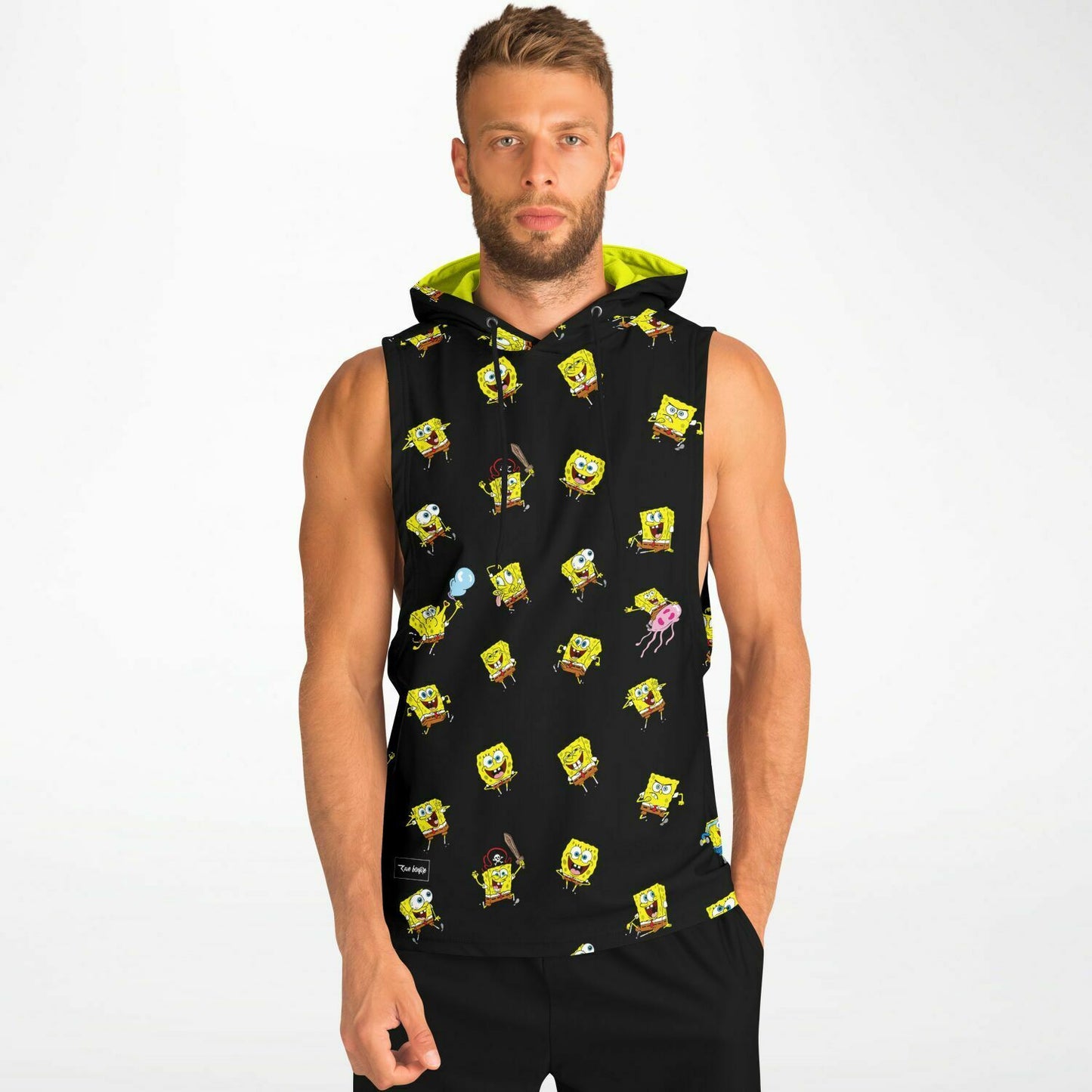 SpongeBob mood Fashion Drop Armhole Hoodie