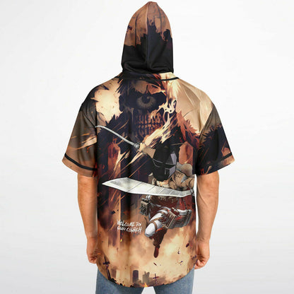 Attack on titans crosplay Hooded Baseball Jersey