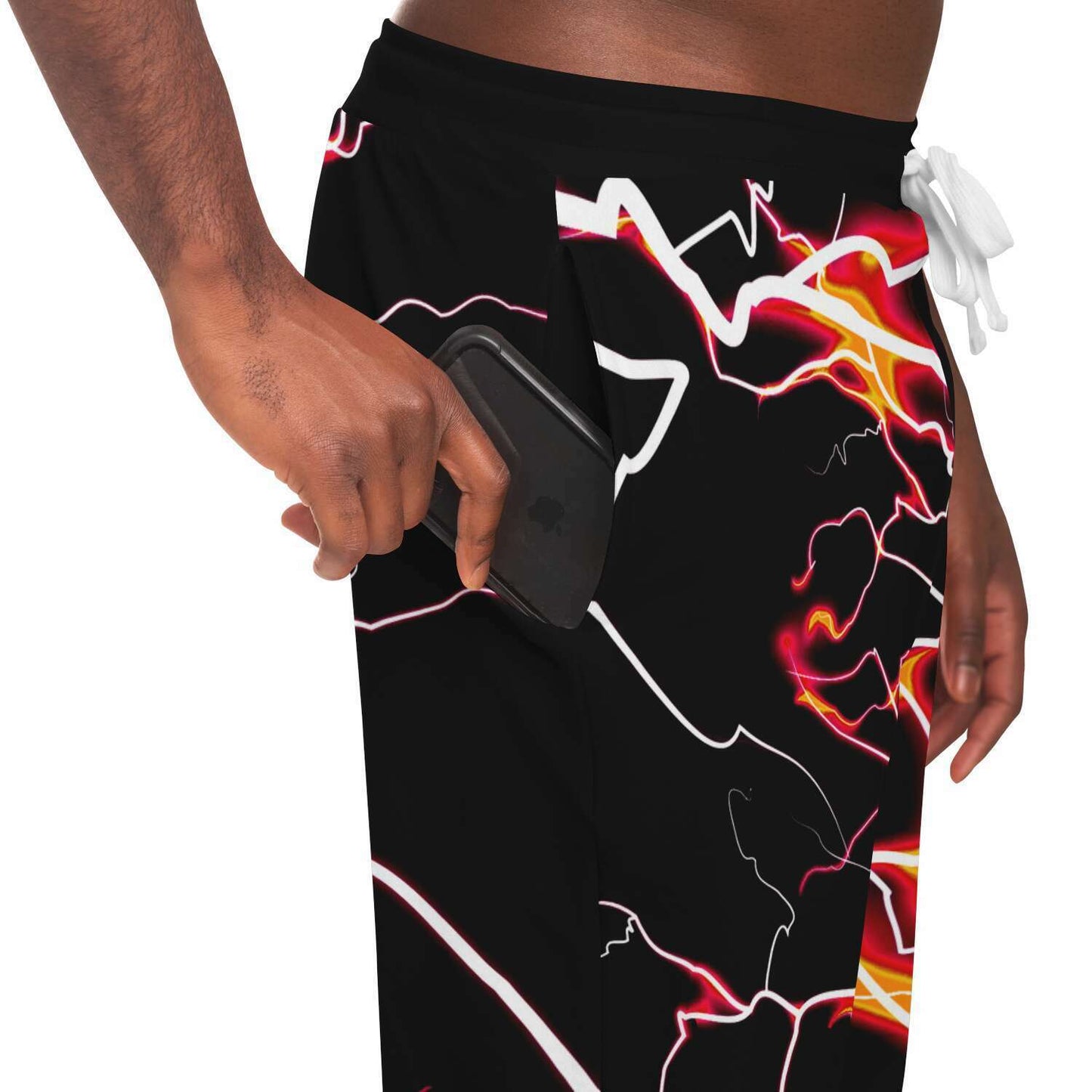 Orange electric bolt jogger