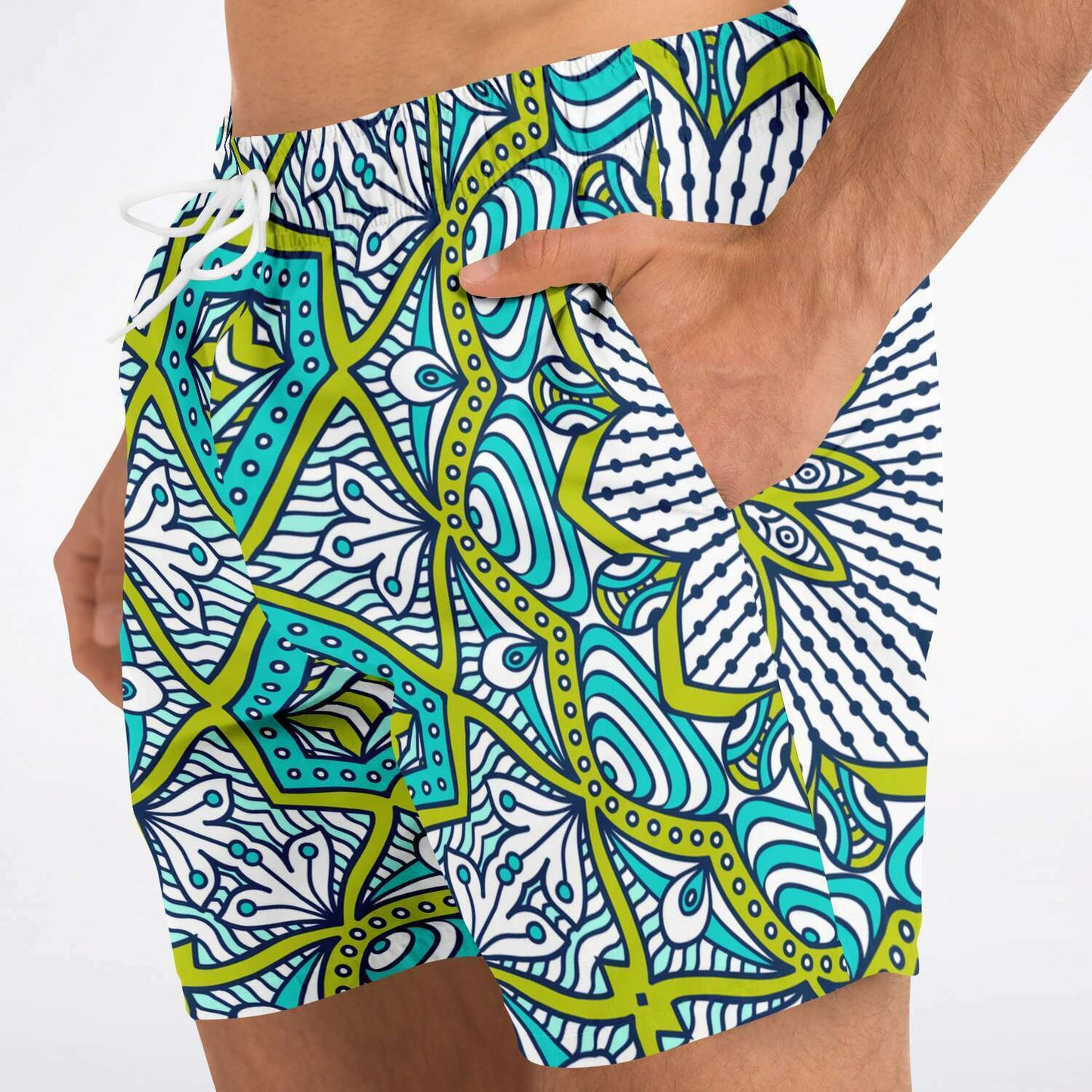 Ethnic colorful pattern swim trunk