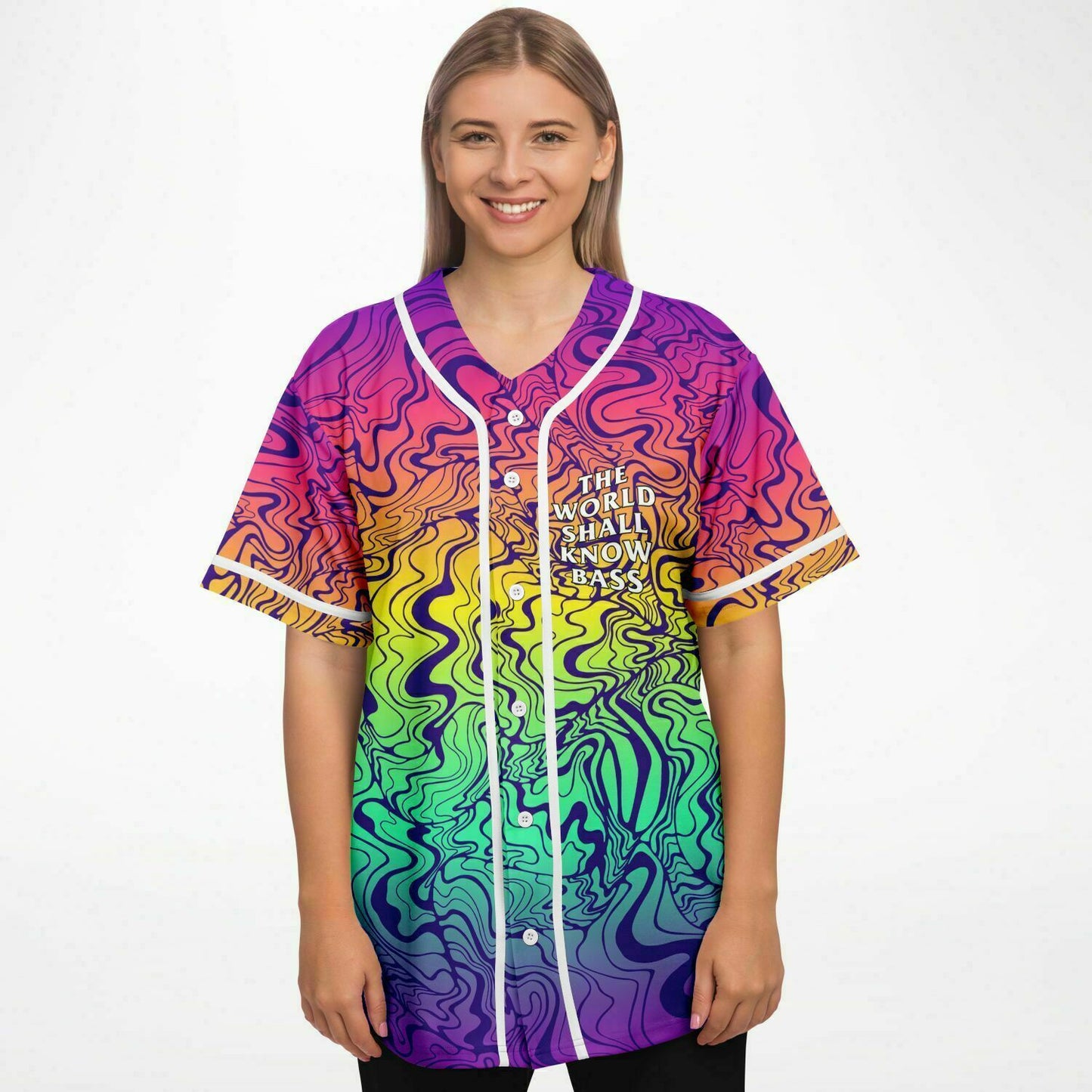 The world shall know bass rave baseball shirt