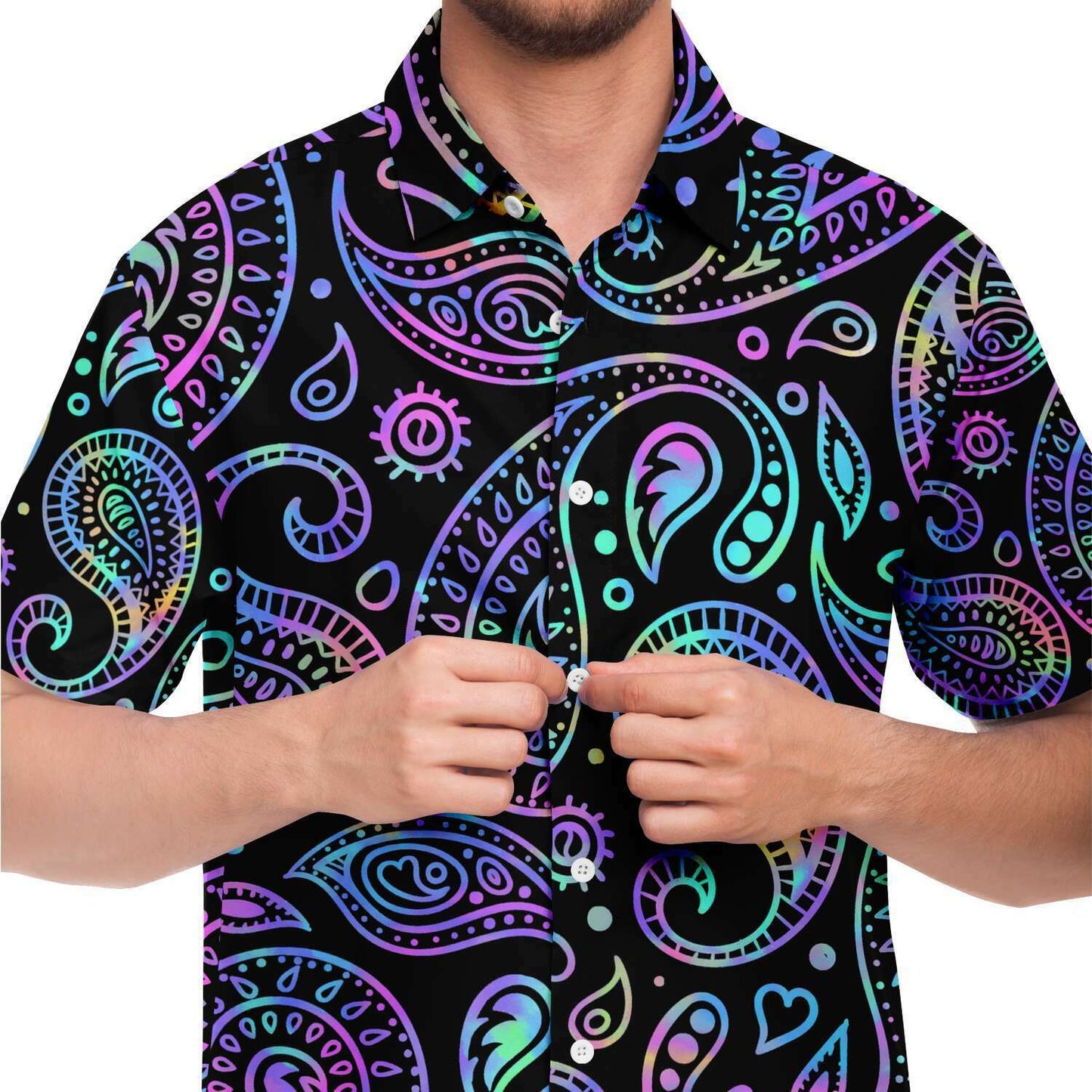 Paisley short sleeve button down shirt