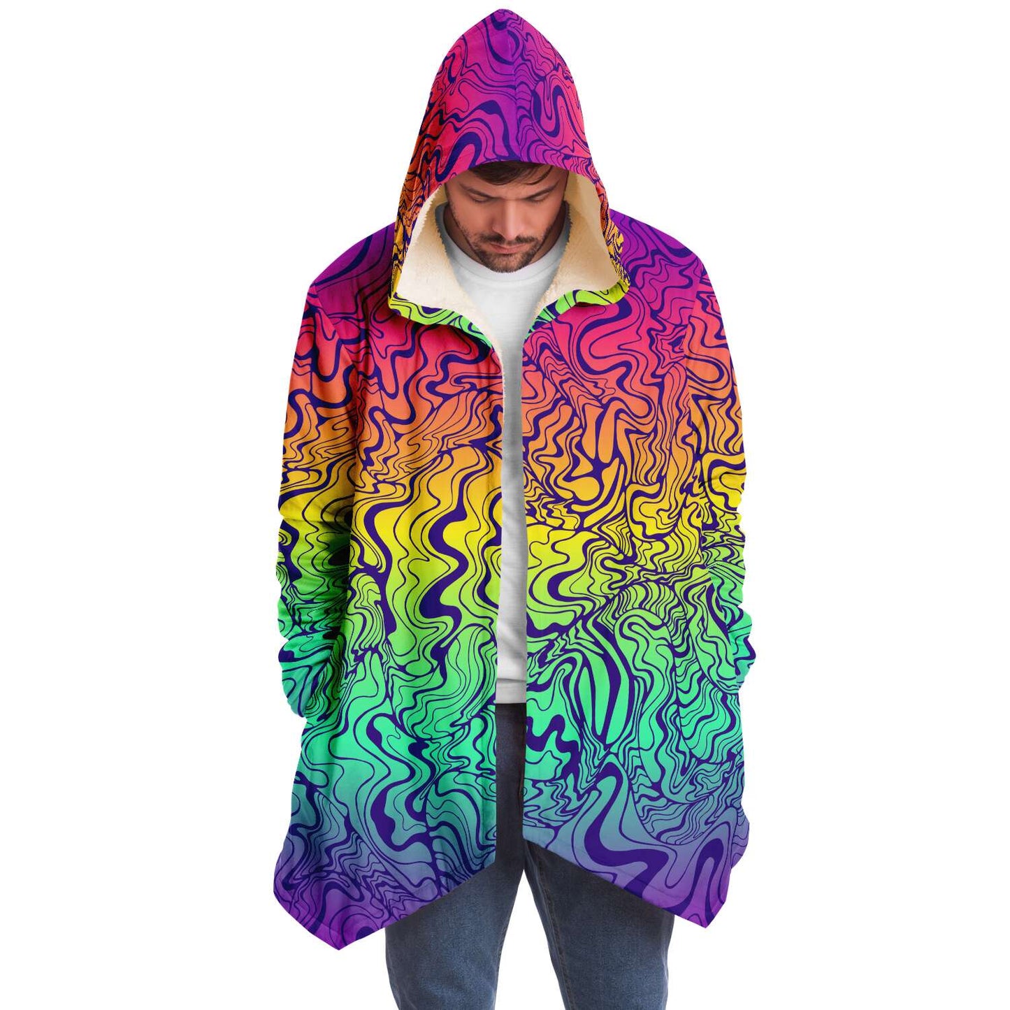 Rainbow psychedelic  lines cloak