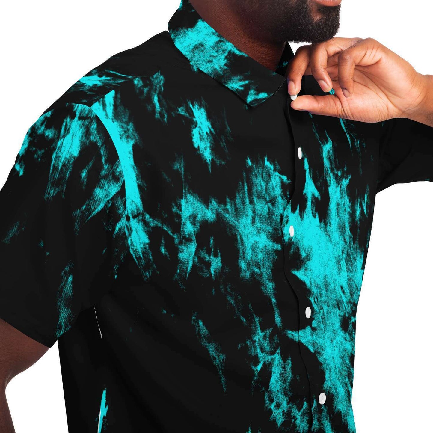 Tie dye short sleeve button down shirt