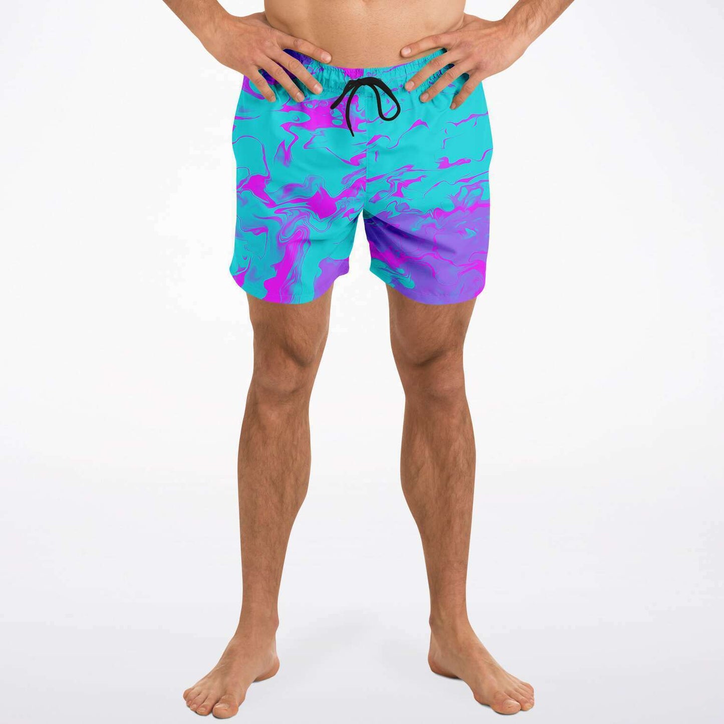 purple blue trippy swim trunk