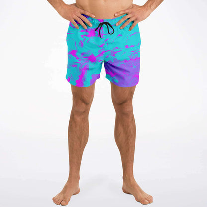 purple blue trippy swim trunk