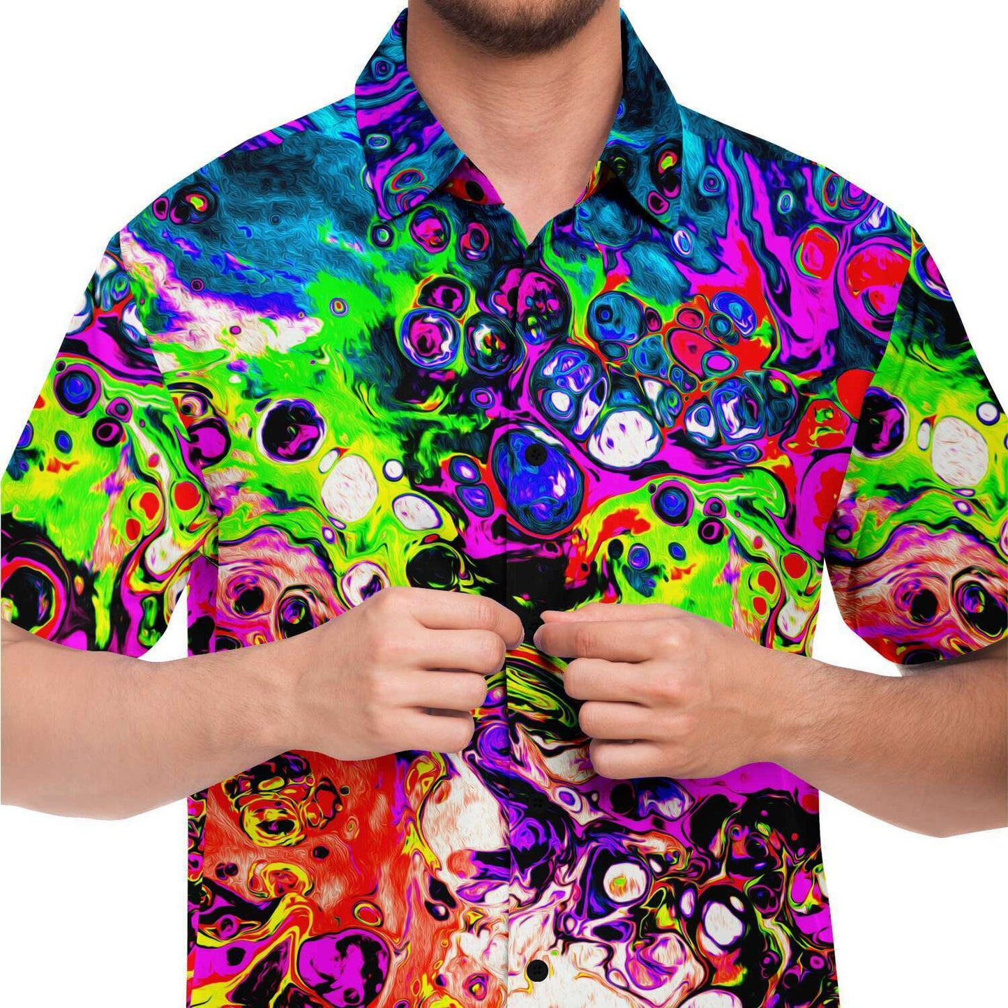 Trippy  short sleeve button down shirt