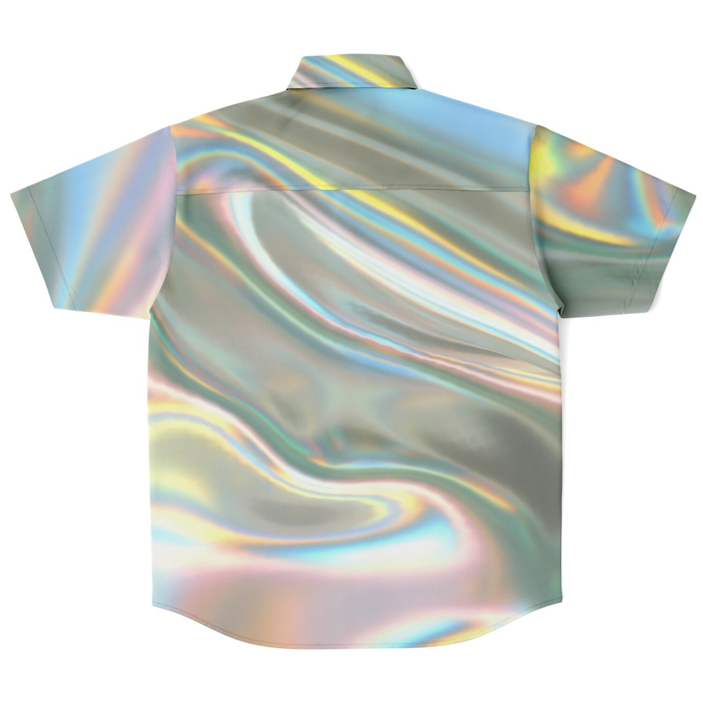 iridescent short sleeve button down shirt