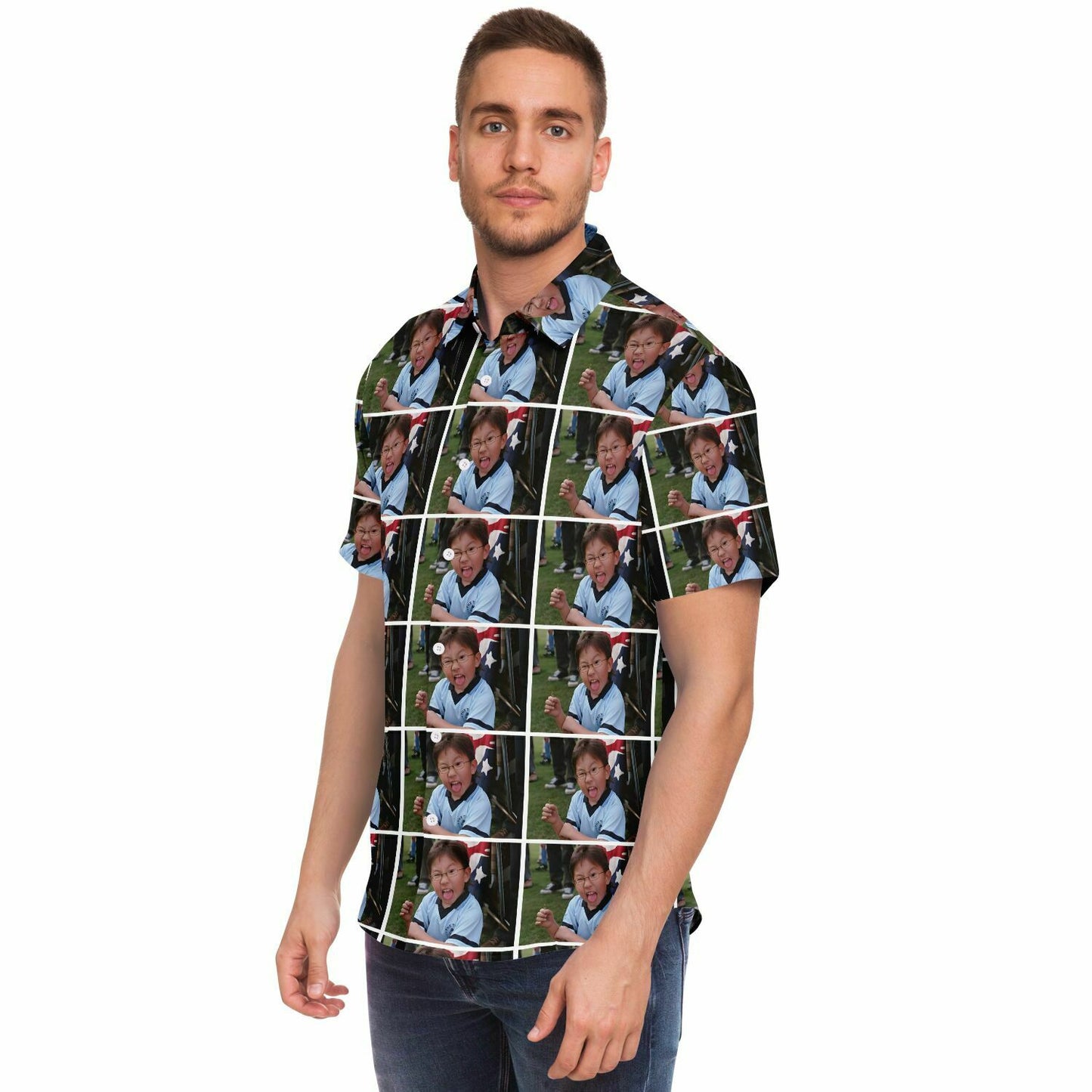 Byong-Son custom short sleeve button down shirt