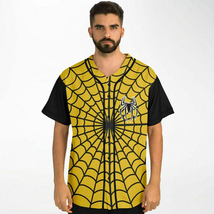 Gold spiderman Baseball Jersey