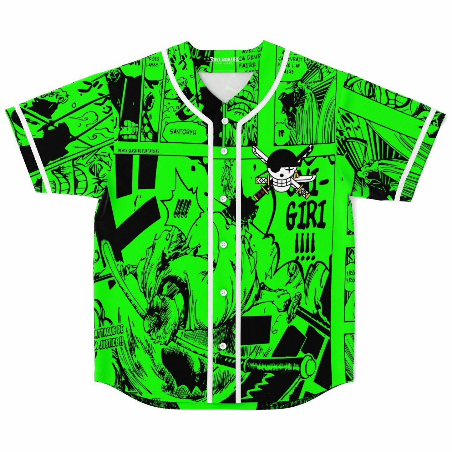 Zoro one pience baseball jersey